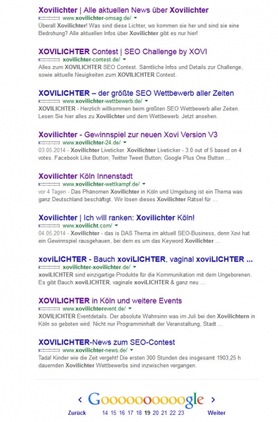 XOVILICHTER - Google-SERP am 15.05.2014